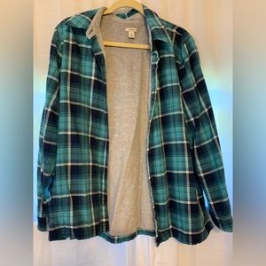 LL Bean Womens fleece lined button up flannel